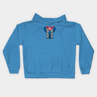 Baby Elephant with Glasses and Cuban Flag Kids Hoodie